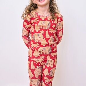 Printfresh Kids Snug Fit PJ Set in Gingerbread Party Ruby Size 8 New With Tags